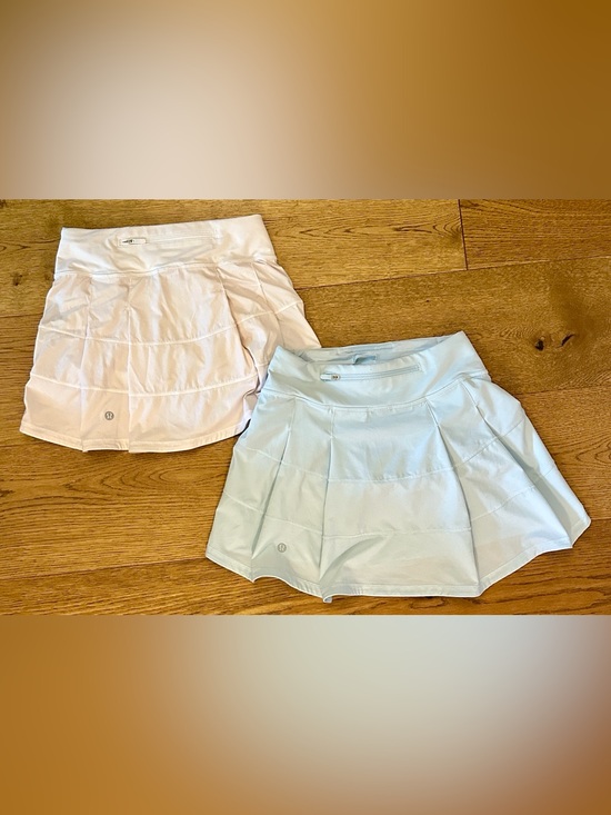 lululemon athletica Dresses & Skirts - Lululemon Pace Rival Skirt (Long) Light Blue & White set or individual